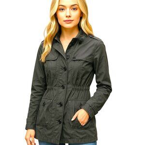 FREE PEOPLE gray utility trench coat lightweight parka jacket XS